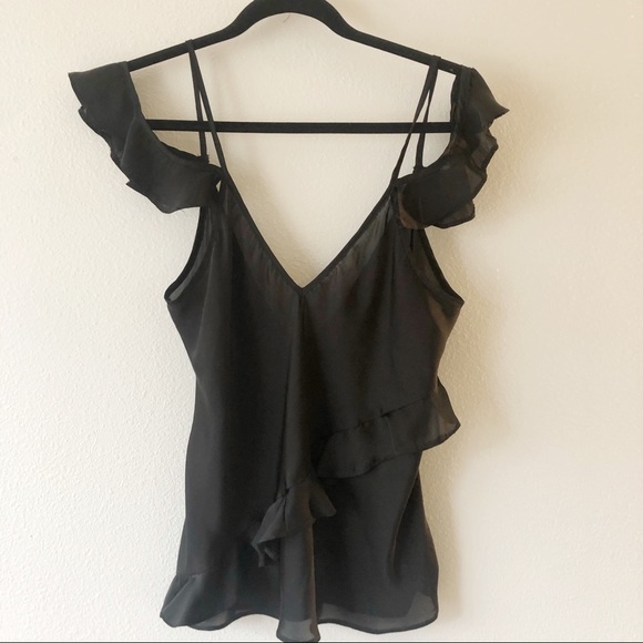 ASOS | Black Cold Shoulder Ruffle Cami - Picture 3 of 5